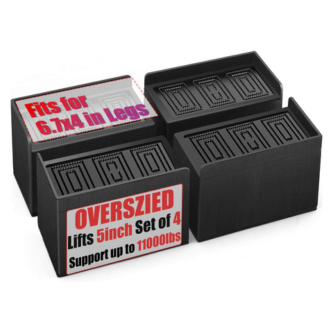 MYMULIKE front view of bed riser showing packaging and size benefit