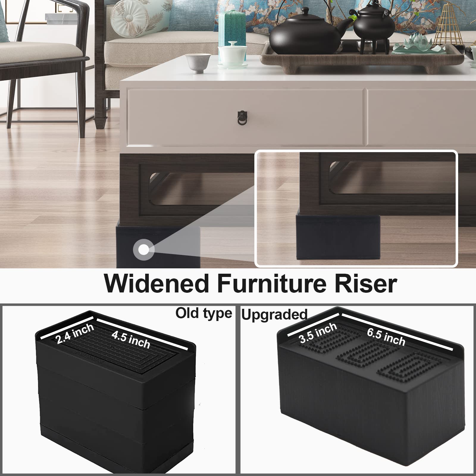 MYMULIKE L-shaped opening with furniture leg seated for secure fit