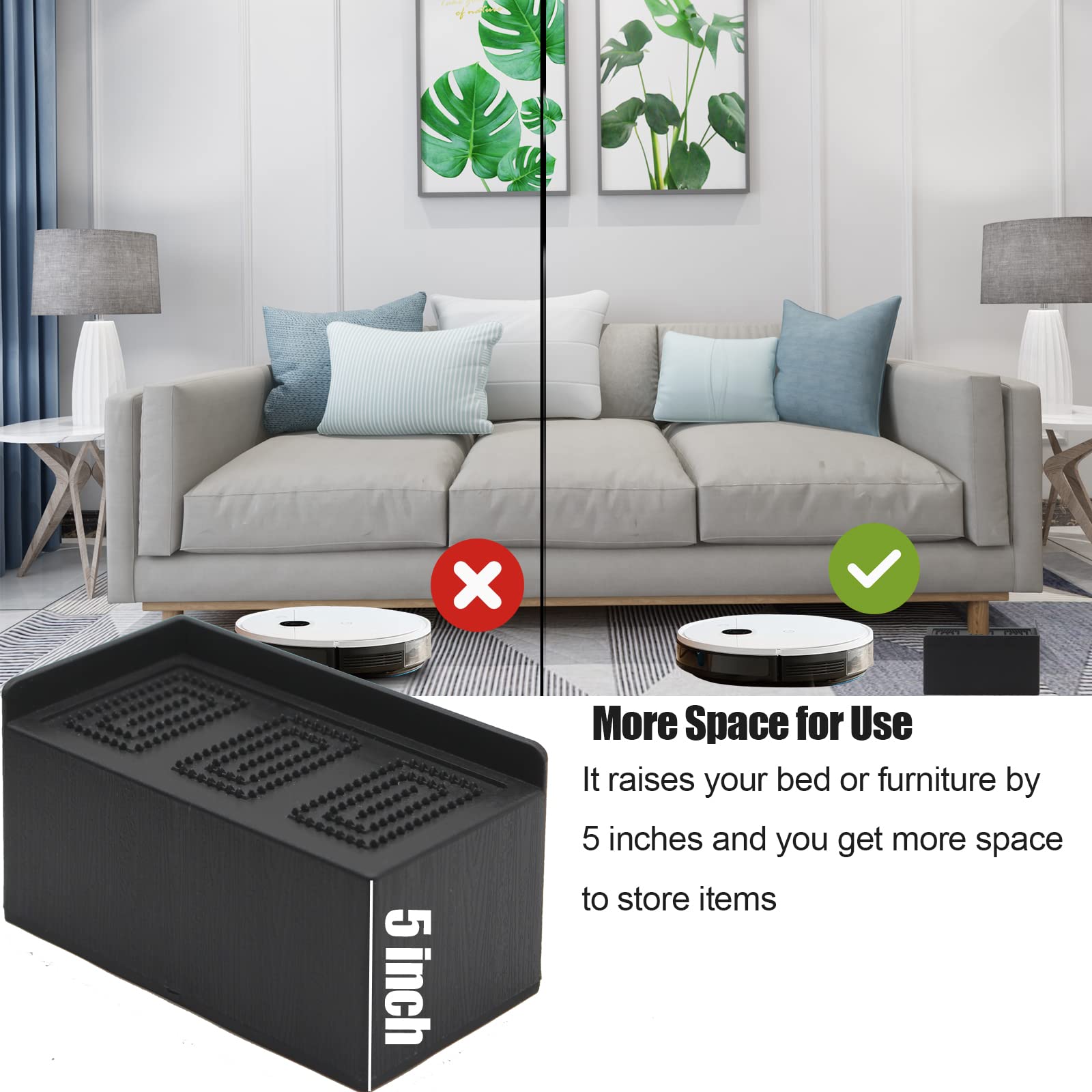 MYMULIKE raised bed creating under-bed storage for boxes and bins