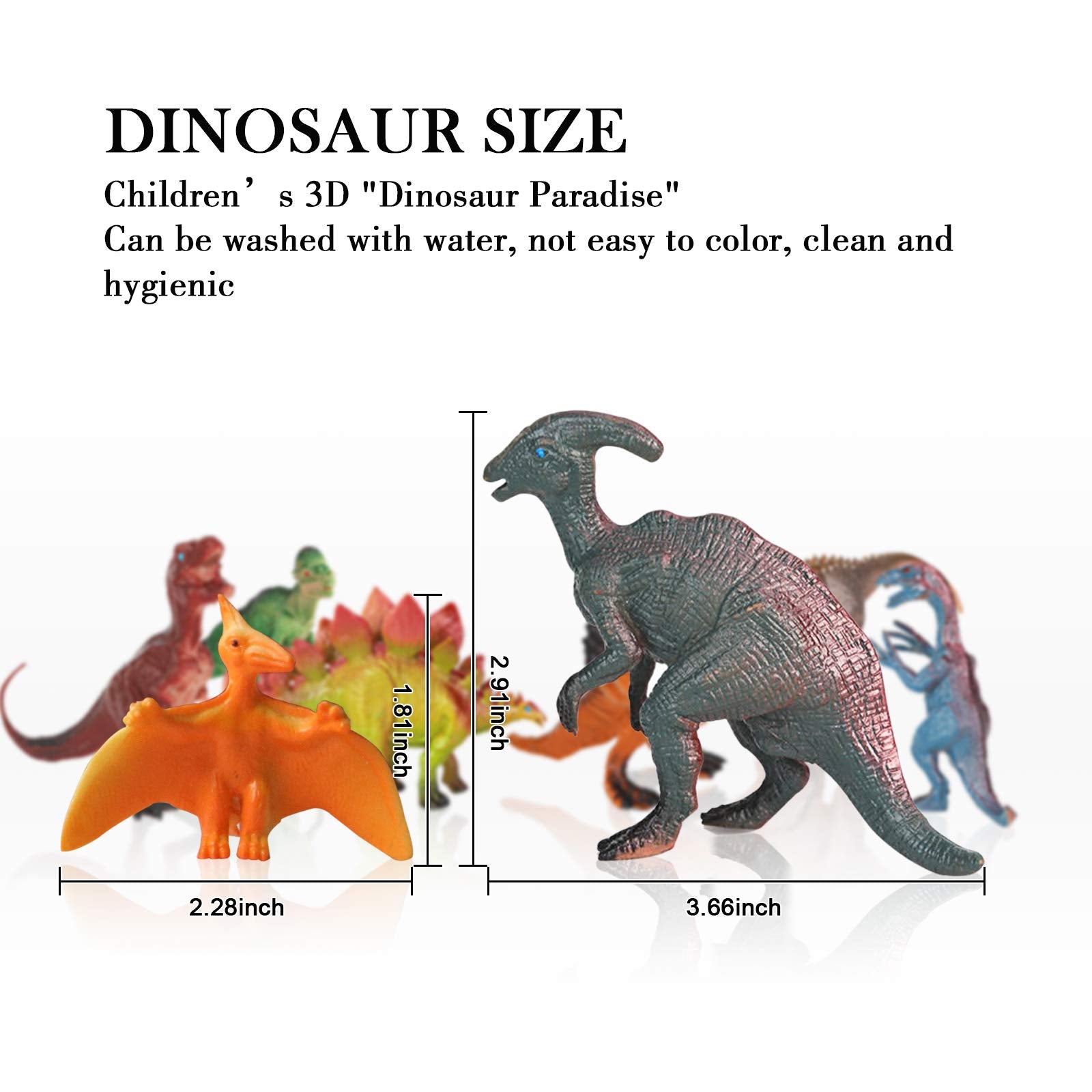 Myouth dinosaur held in hand for scale, shows compact durable size