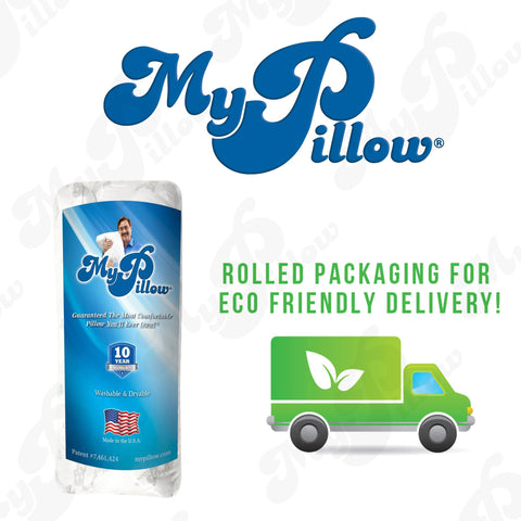 MyPillow close-up of 100% cotton cover for breathable comfort