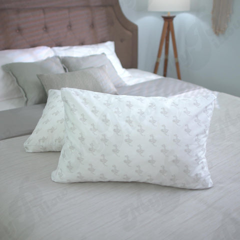 MyPillow king pillows styled on bed providing visible even support for two sleepers