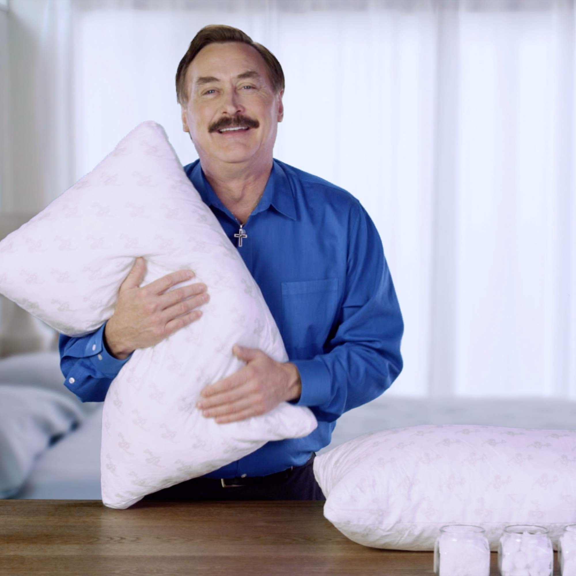MyPillow size comparison with ruler showing queen dimensions and scale