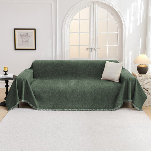MYSKY HOME styled living room scene demonstrating how the moss green complements decor