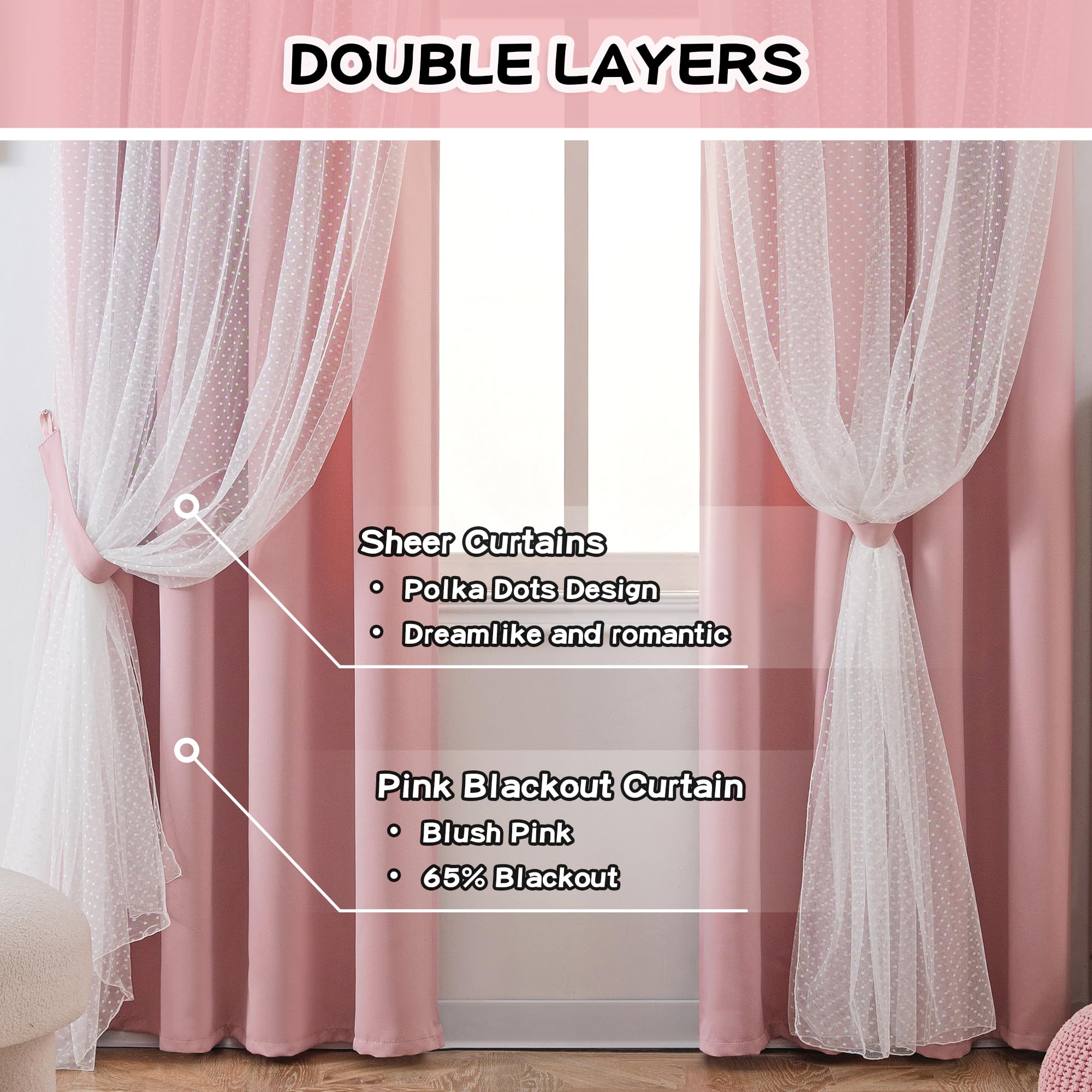 MYSKY HOME polka dot sheer closeup highlighting decorative layering and refined look