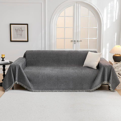 MYSKY HOME styled living room showing dark grey cover blending with decor