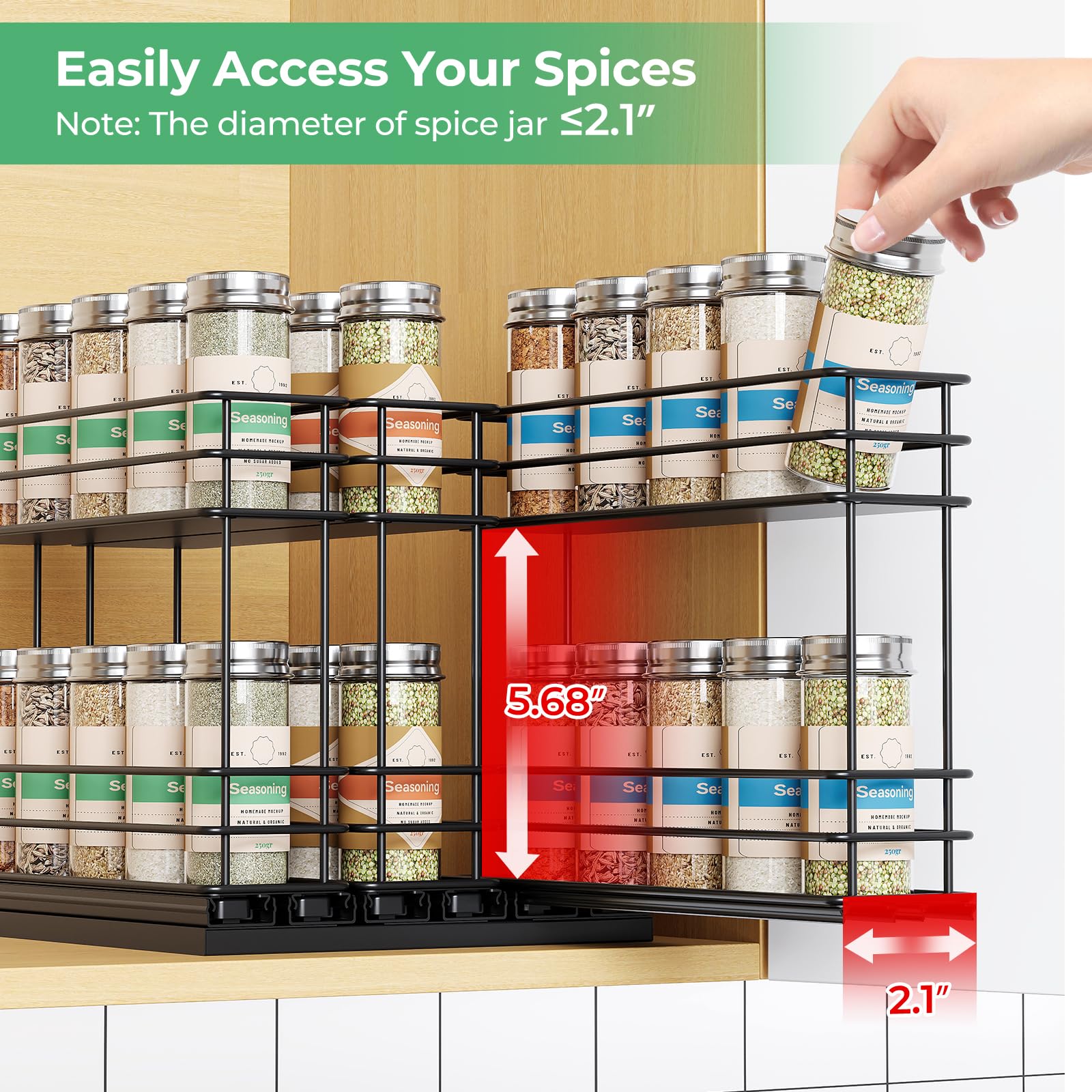 Mystozer installed inside cabinet showing space-saving organization