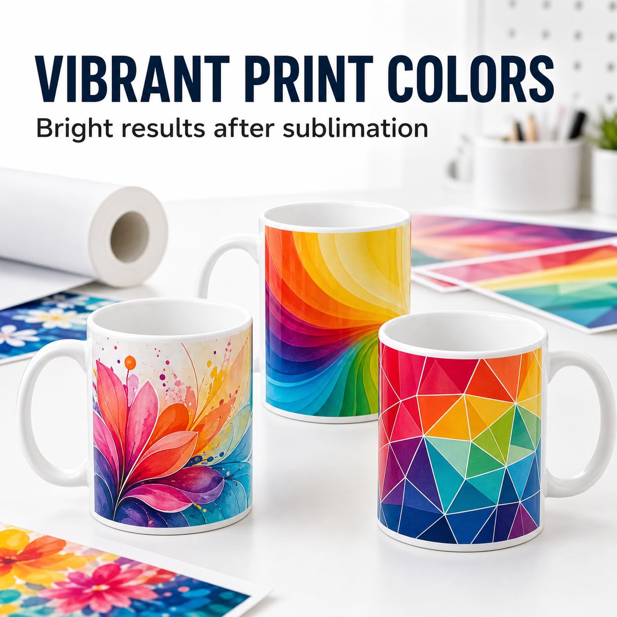 MYSUB example mug with vibrant custom print demonstrating sublimation results