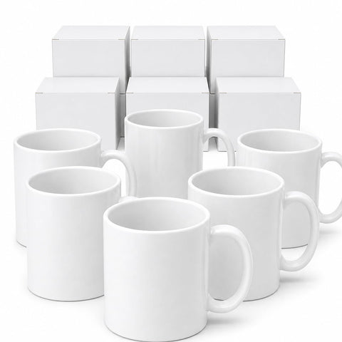 MYSUB front view of 11oz mug showing clean white surface and label for easy printing