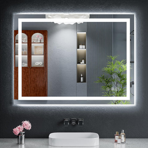 MYSUNORIA front view illuminated mirror showing bright even lighting benefit