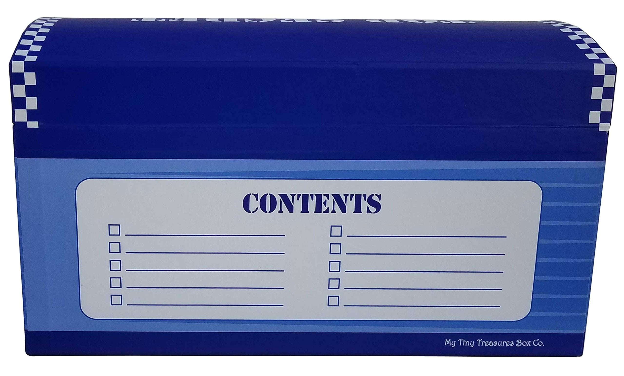 My Tiny Treasures Box superhero blue close-up of metal latch showing sturdy closure benefit