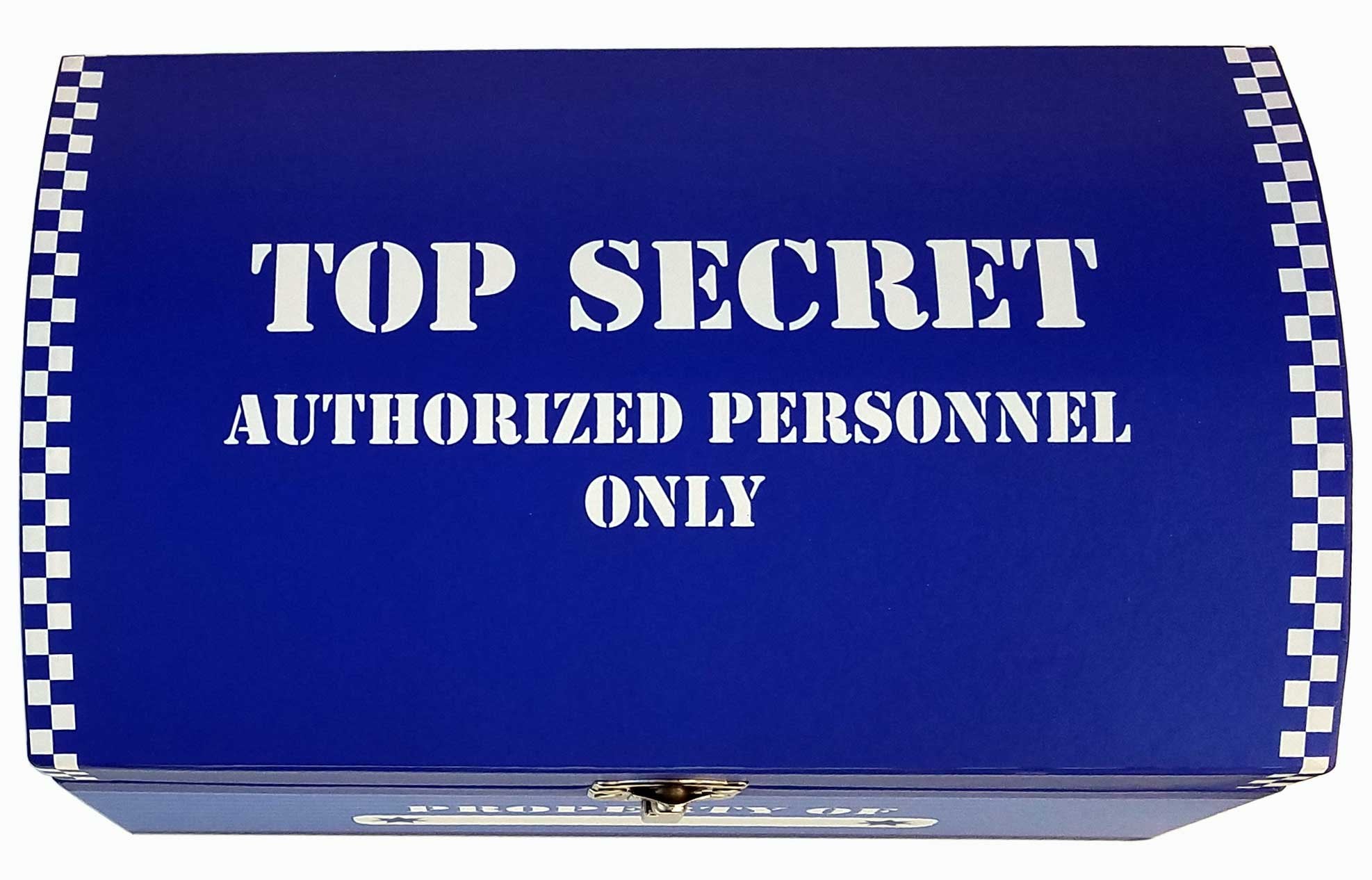 My Tiny Treasures Box superhero blue with trading cards in compartment protecting collections benefit