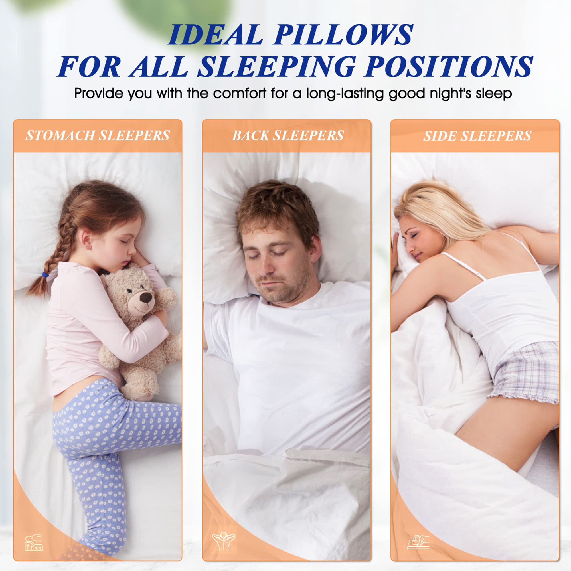 MZOIMZO lifestyle shot of pillows on bed demonstrating hotel-quality comfort
