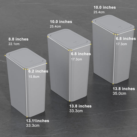 N. NETDOT size comparison showing two 4-gal and one 2.6-gal for placement options