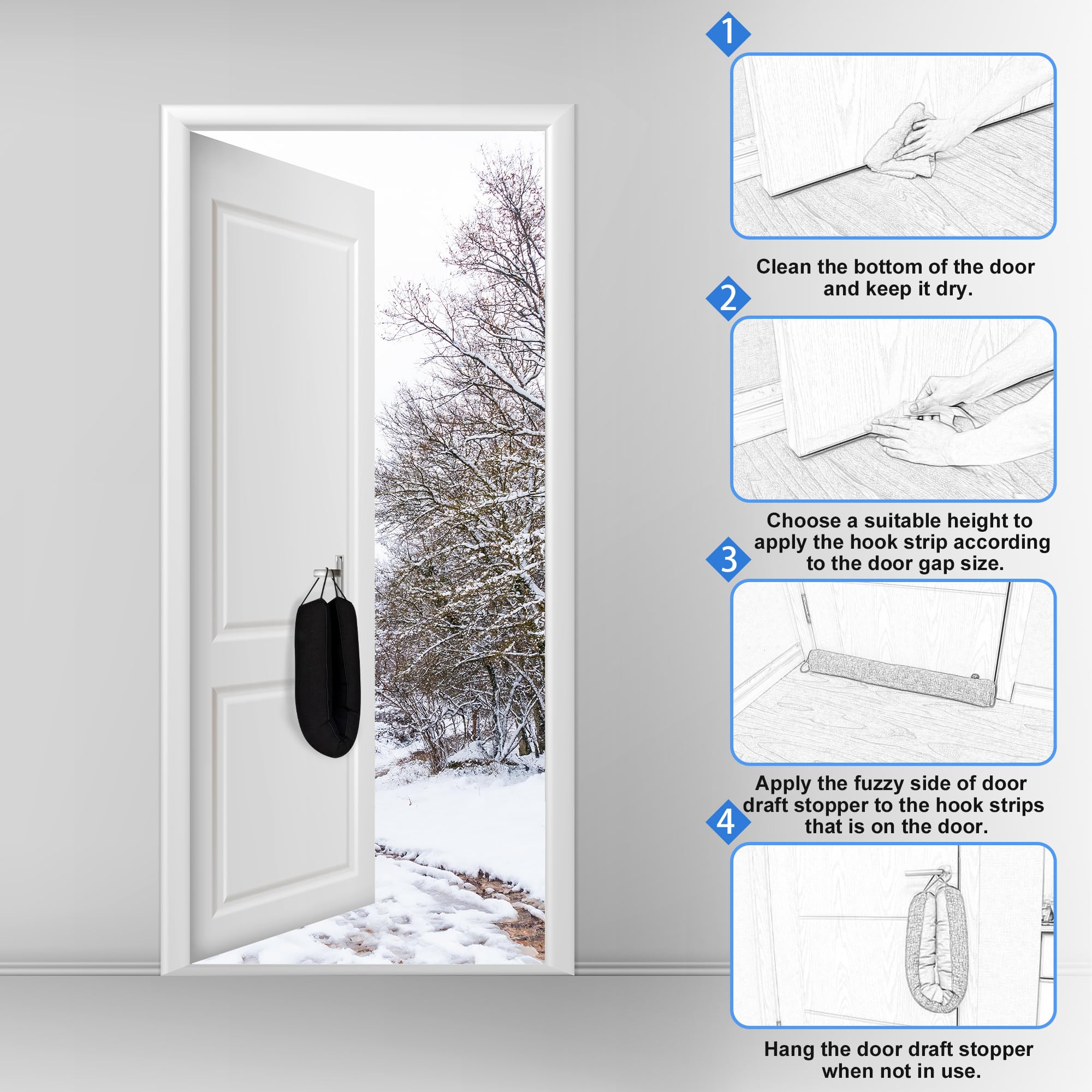 NABOWAN beside tape measure showing 36 inch fit for standard doors