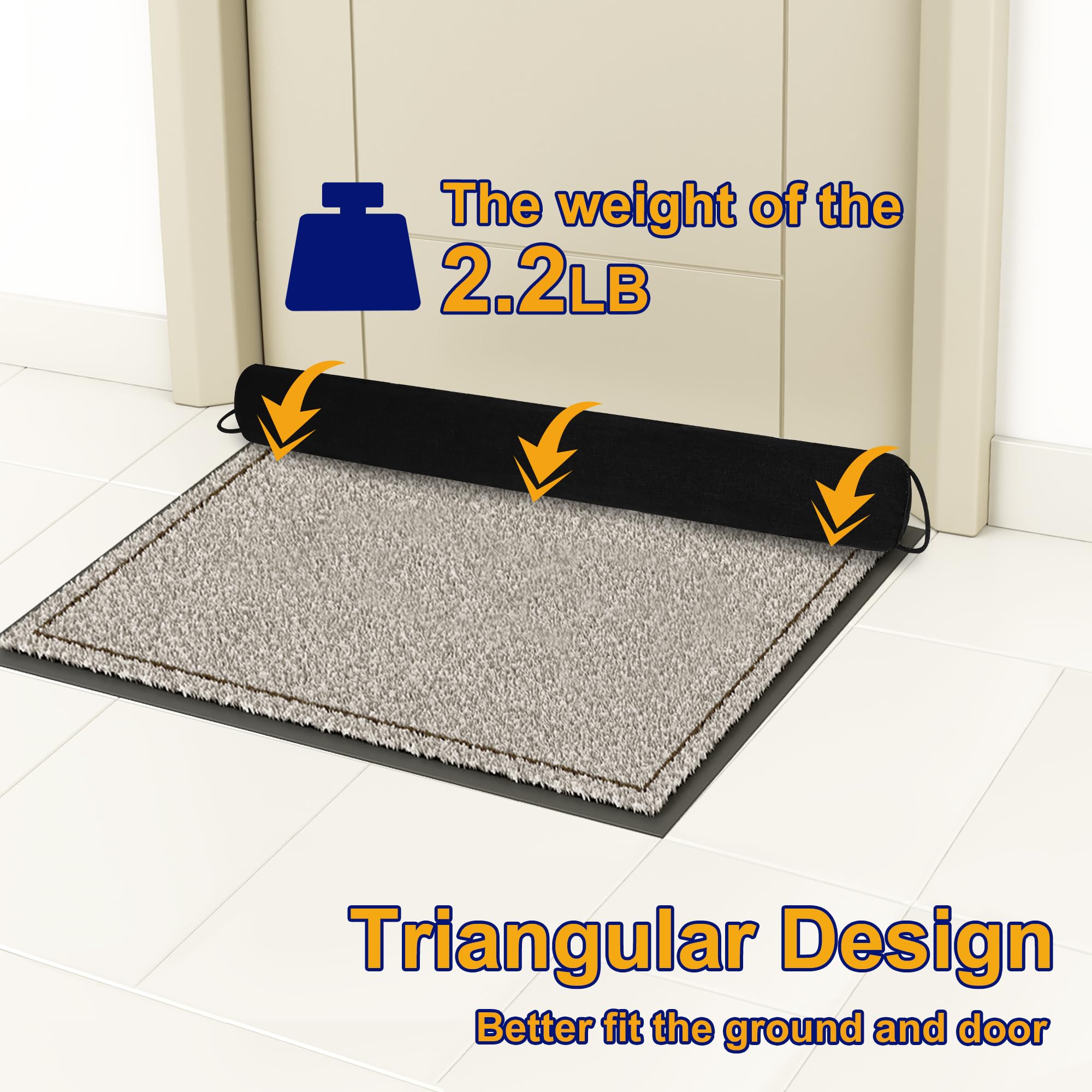 NABOWAN draft stopper installed under door demonstrating draft reduction