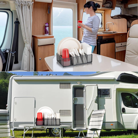 NACIMAX cup and plate slots with disposables showing correct fit and easy grab