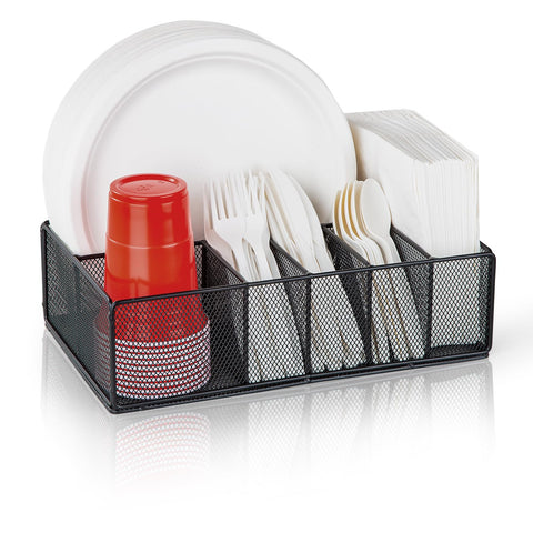 NACIMAX front view of plate organizer showing six compartments and tidy layout