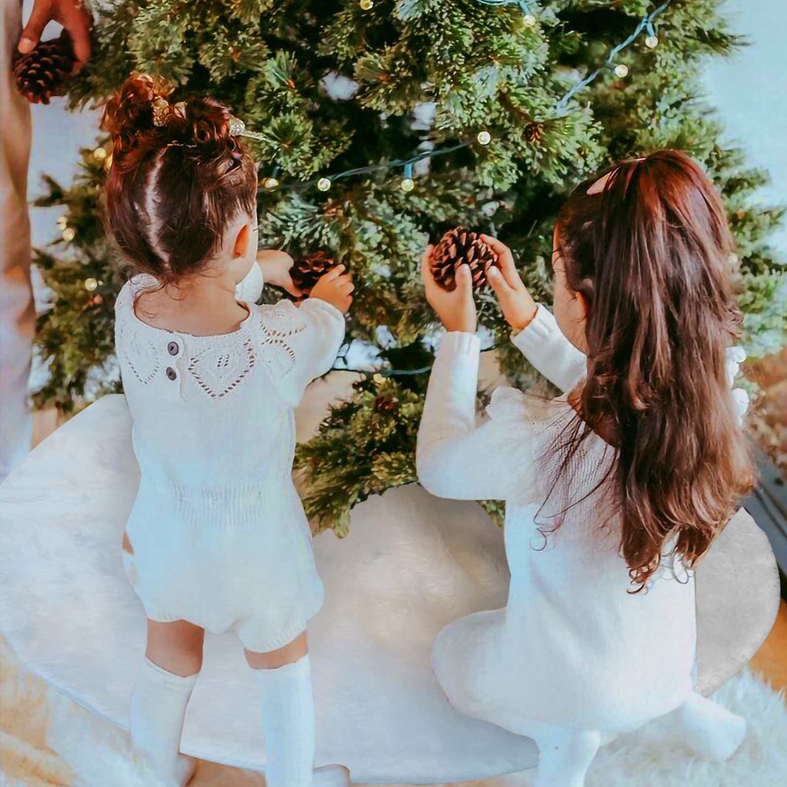 Nackiy skirt in holiday room setting adding warmth and festive decoration benefit
