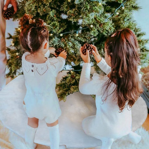 Nackiy skirt in holiday room setting adding warmth and festive decoration benefit