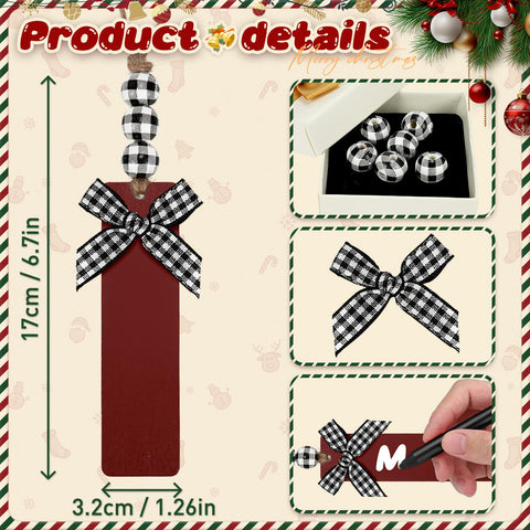 Nackiy plaid bow and beads detail highlighting festive accents