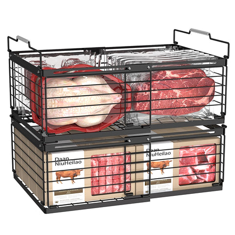 NADAMOO front view of two expandable baskets showing clean storage benefit