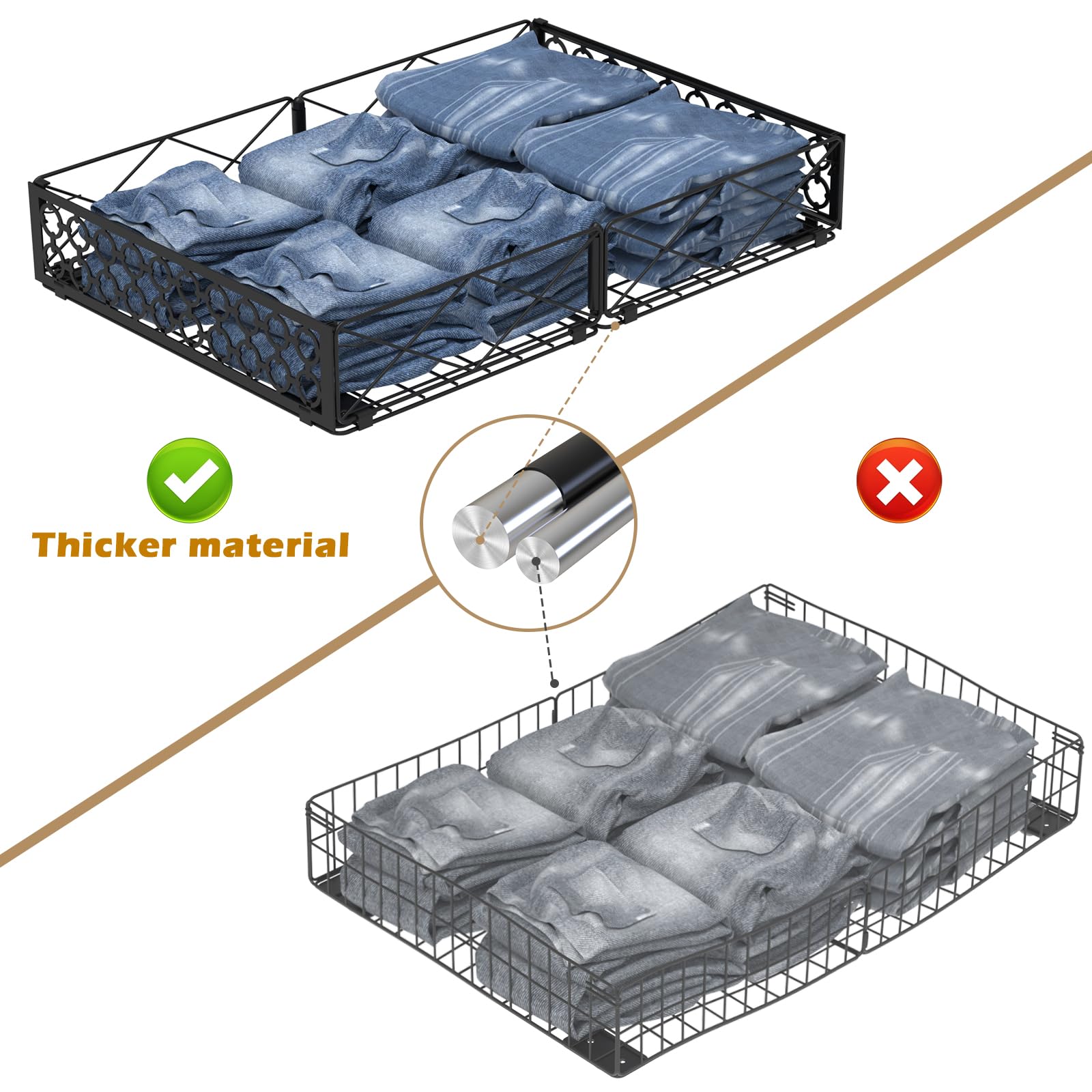 NADAMOO organizer filled with bedding and clothes for maximized storage capacity
