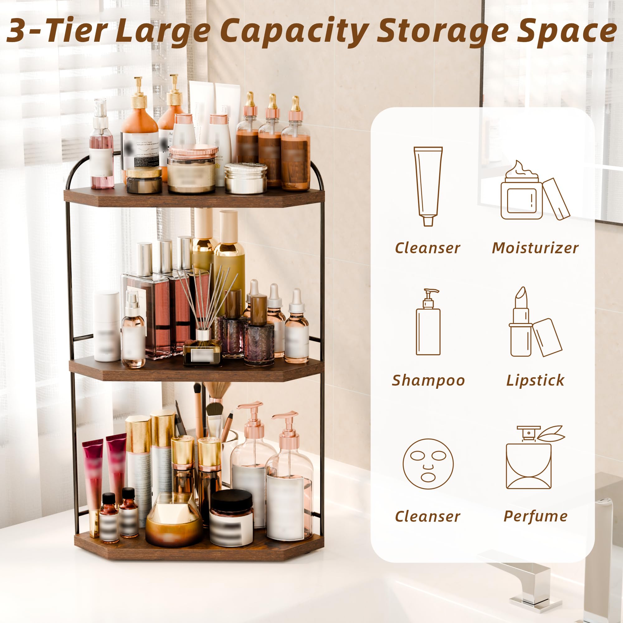Naeqieo side angle placed in bathroom corner saving counter space and keeping items handy