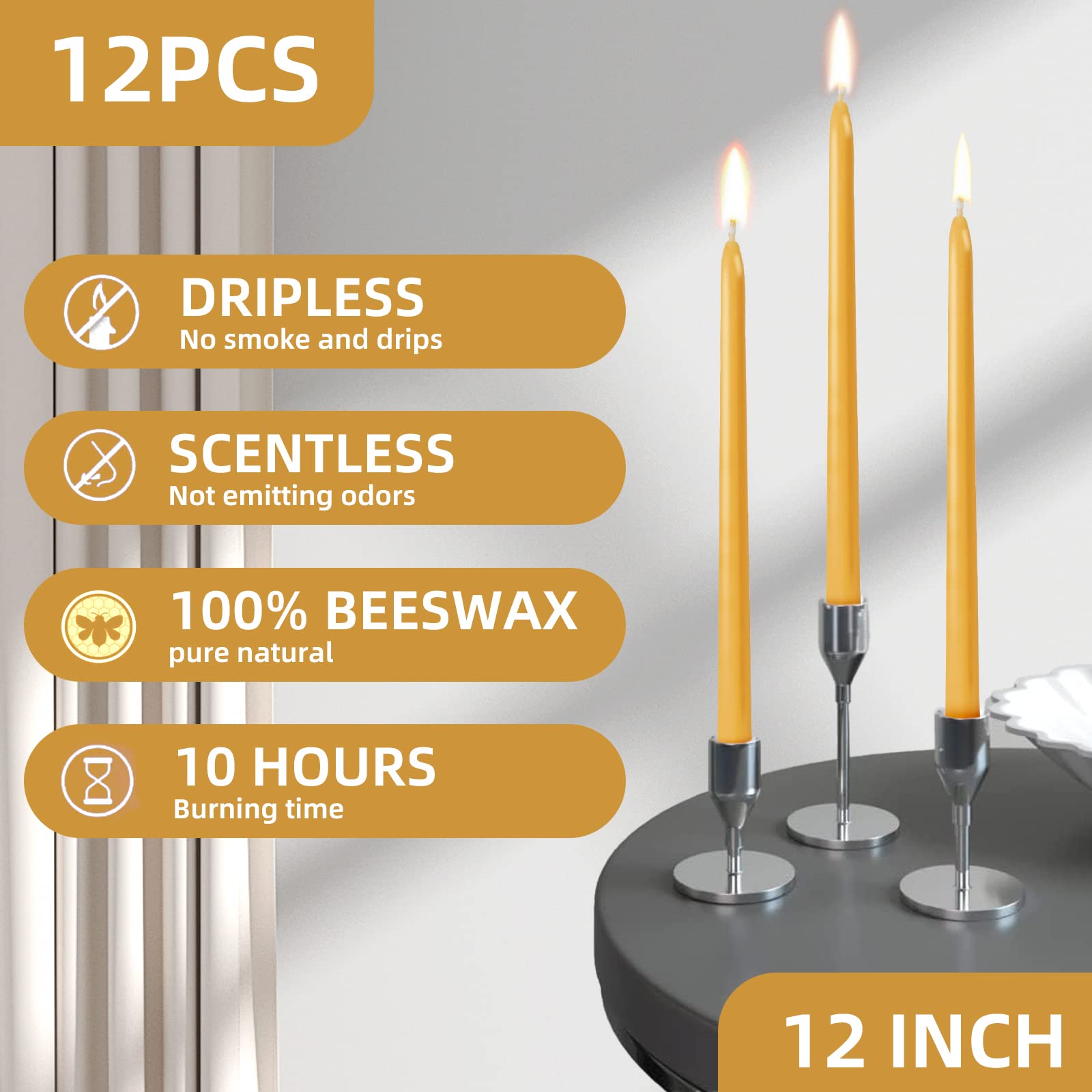 Nafziger close-up of beeswax texture on taper showcasing handcrafted smooth finish and purity