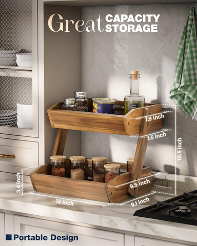 NAGAWOOD placed on kitchen counter demonstrating space-saving vertical storage benefit