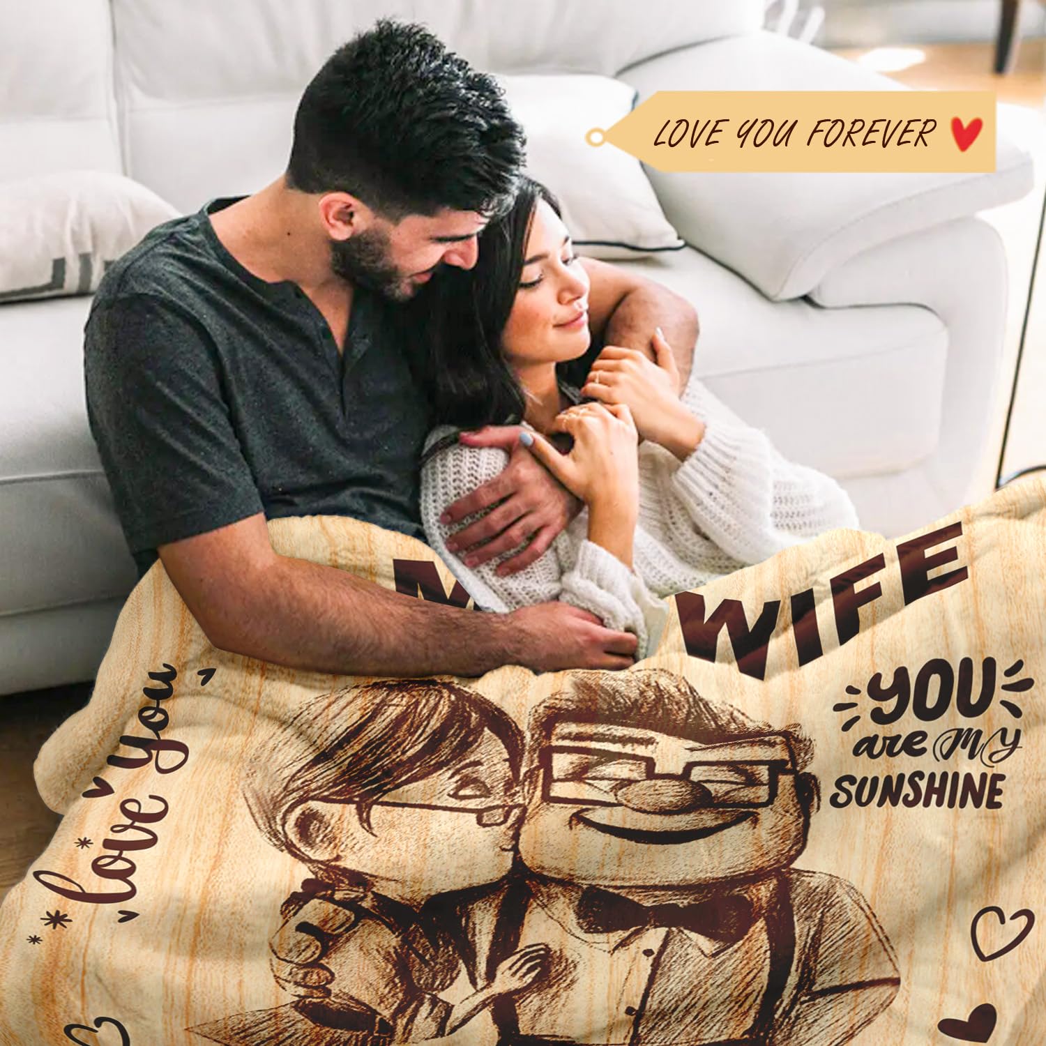 NAIREG blanket neatly folded with ribbon gift-ready, perfect anniversary presentation
