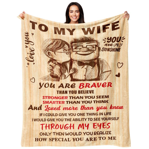 NAIREG blanket front view showing full message and cozy look, enhances warmth