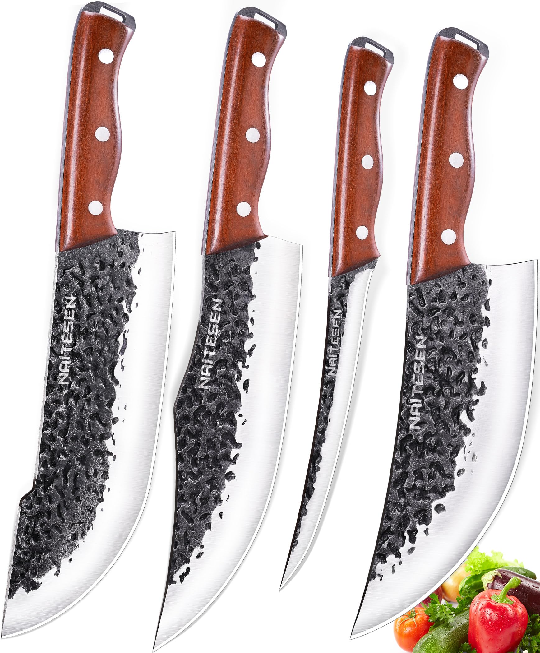 Naitesen gift box with four knives displayed, great presentation