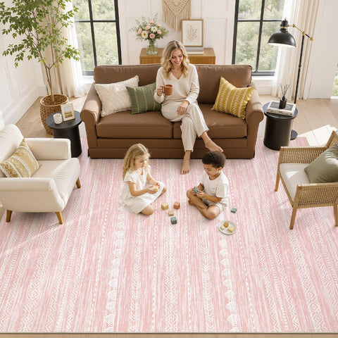 Nakagishi rug folded to demonstrate machine-washable convenience