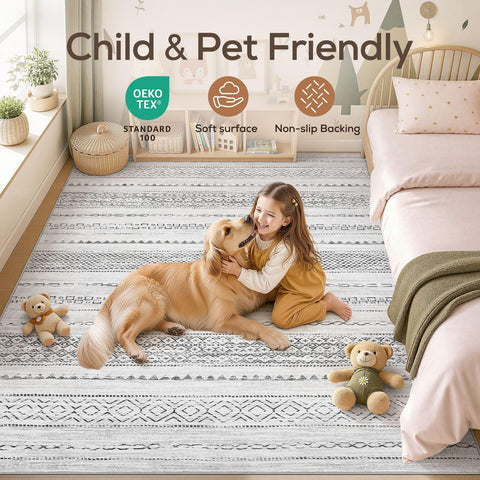 Nakagishi rug styled in living room adding cozy, brightening benefit