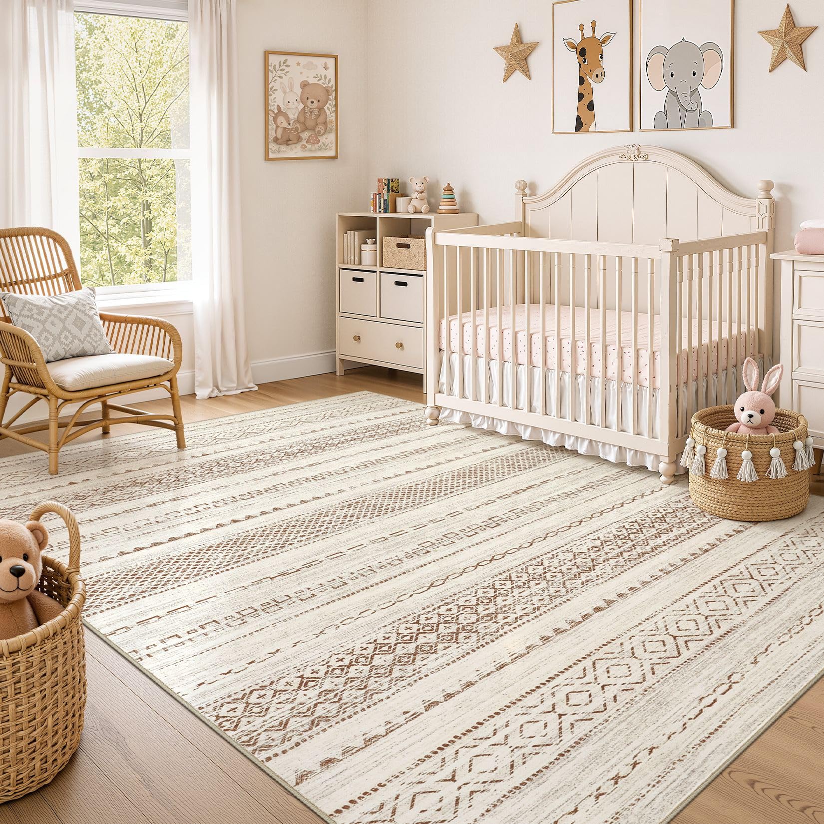 Nakagishi rug staged for washing showing machine-safe care and easy maintenance