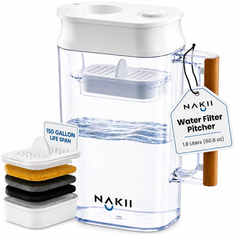 Nakii pitcher front view showing clean design and easy pour