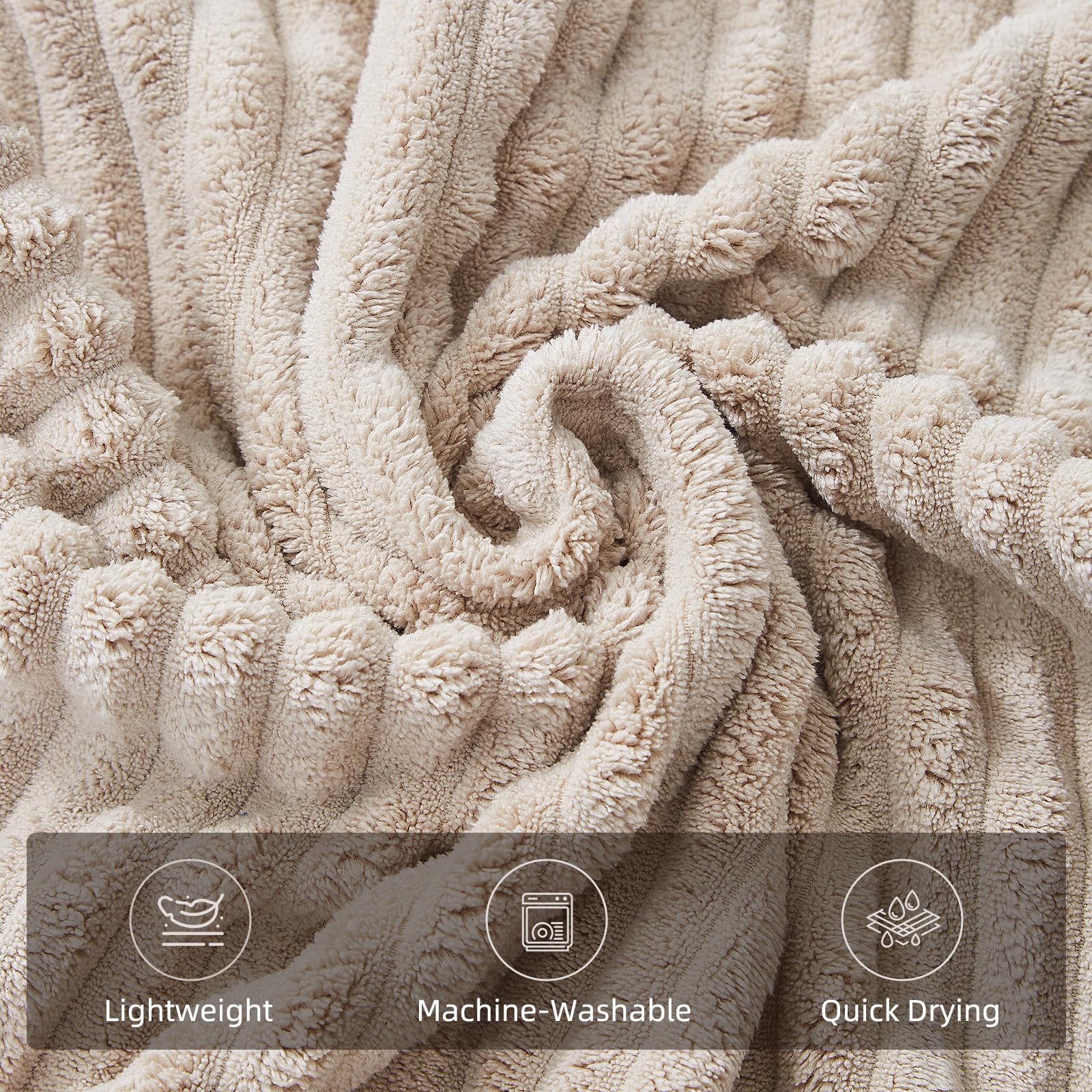 NALIVO hand towel and washcloth pair arranged to show complementary sizes and quick-dry benefit