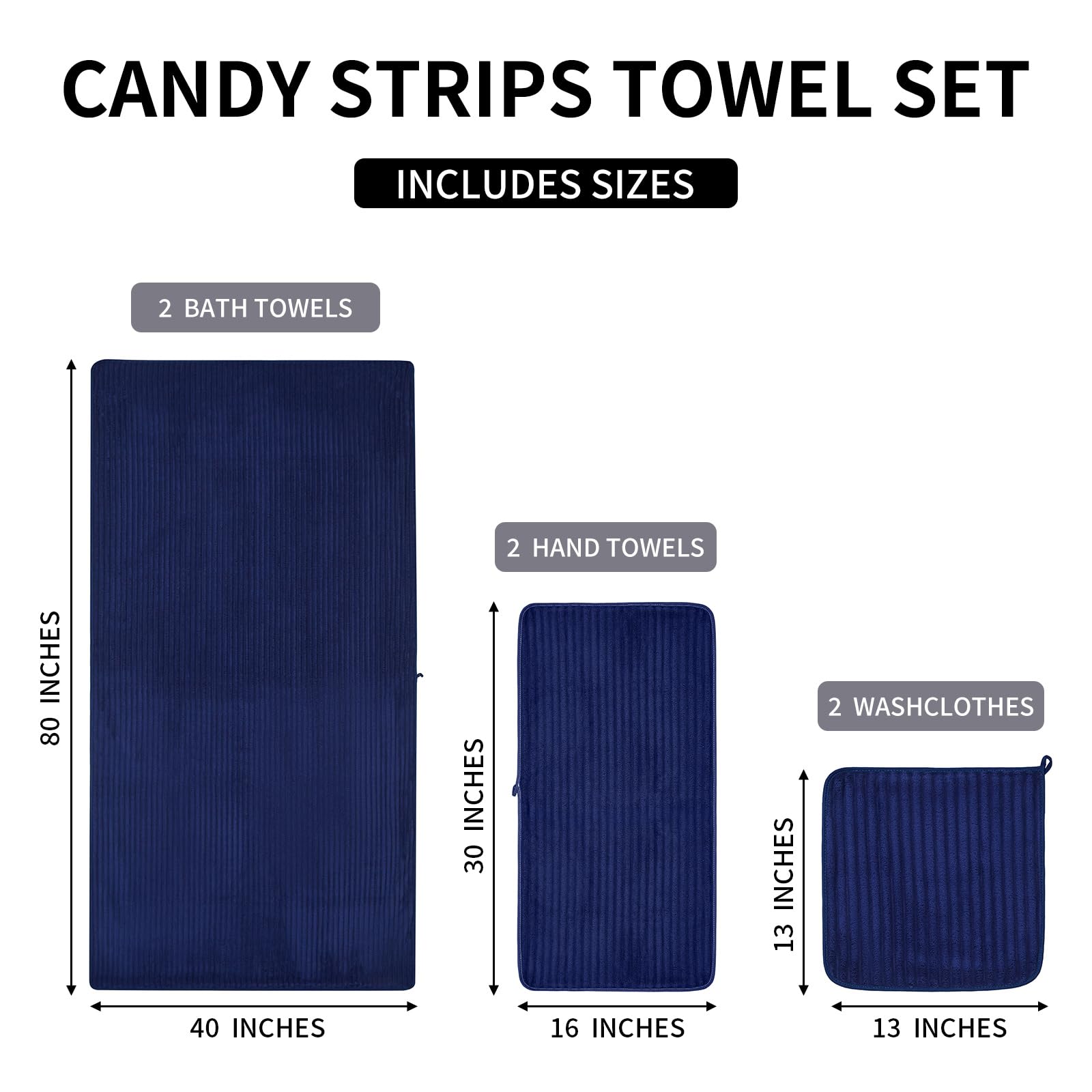 NALIVO navy towels displayed in bathroom showing stylish spa-like look benefit