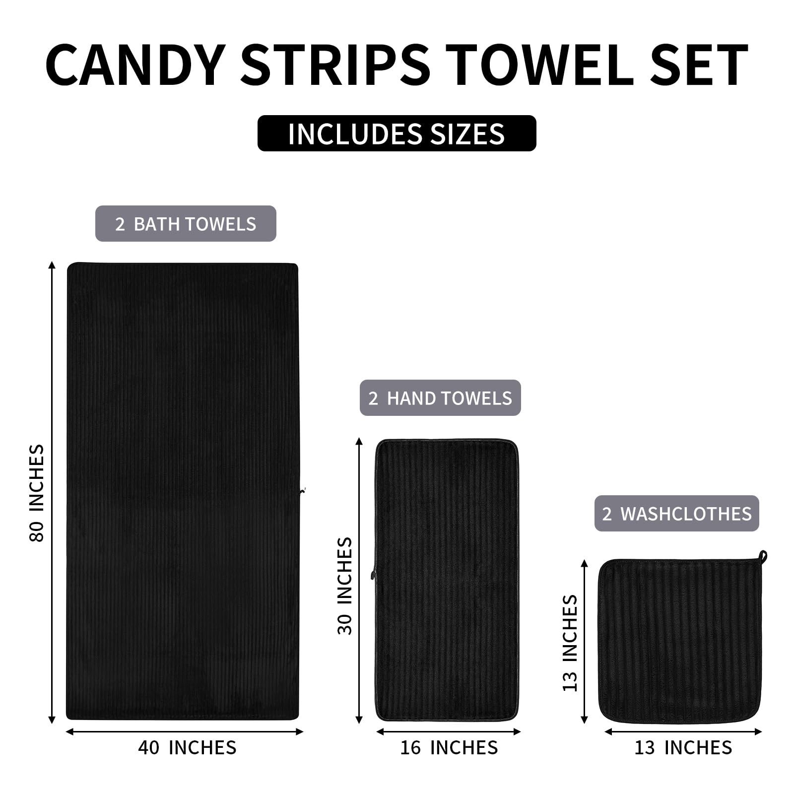 NALIVO black towels styled in bathroom scene conveying spa-like look and everyday practicality