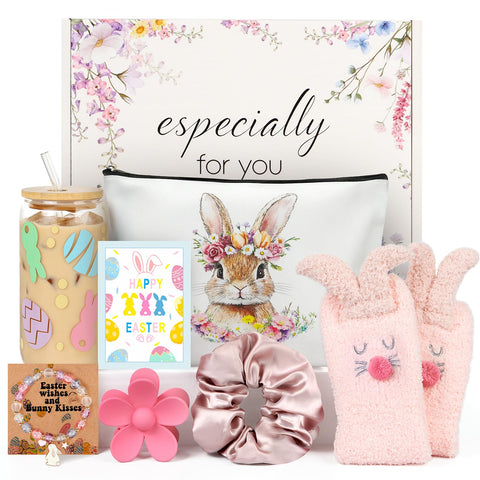 Nanadaya front view gift box displaying all seven pastel bunny items, great for gifting