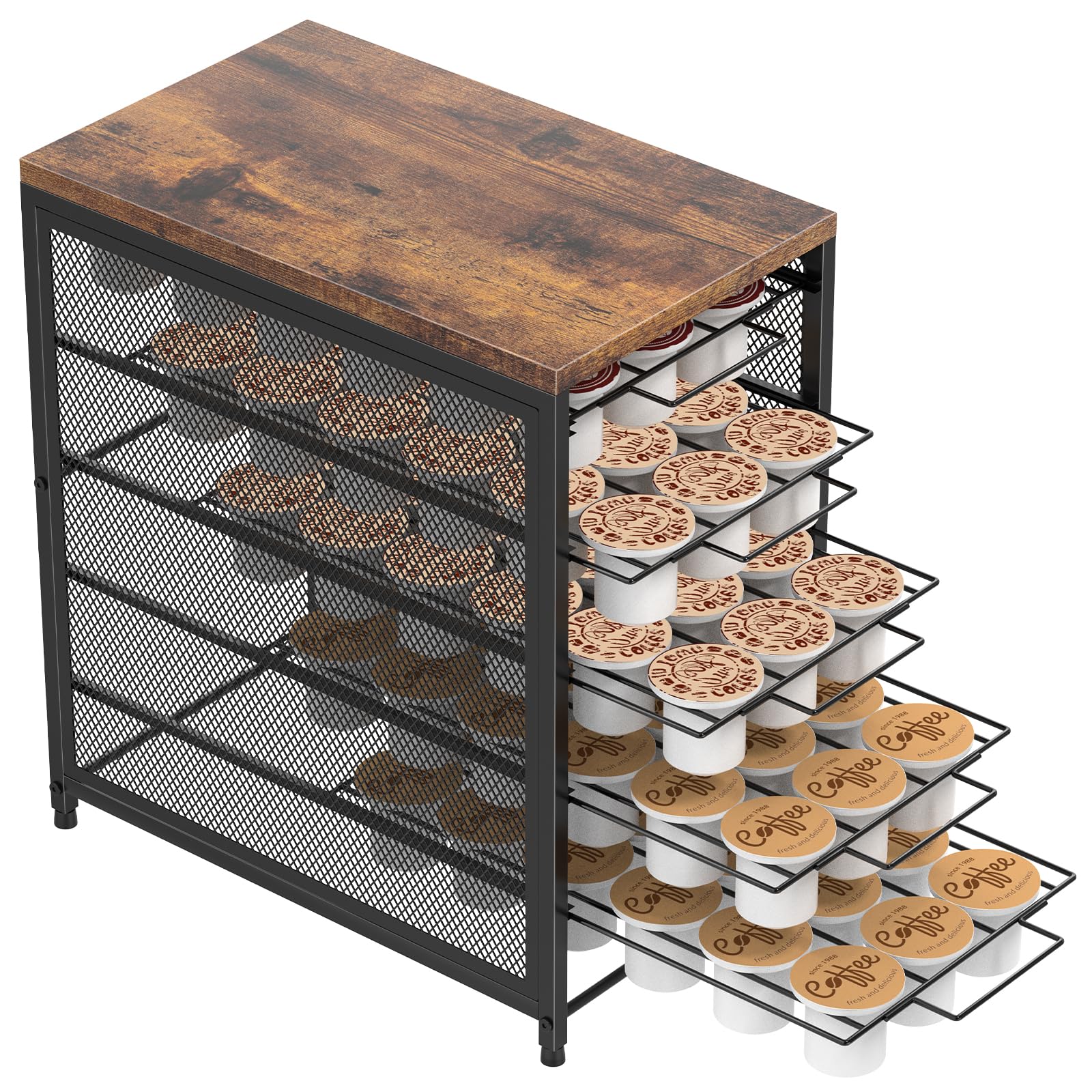 NANANARDOSO front view of pod holder shows organized storage benefit