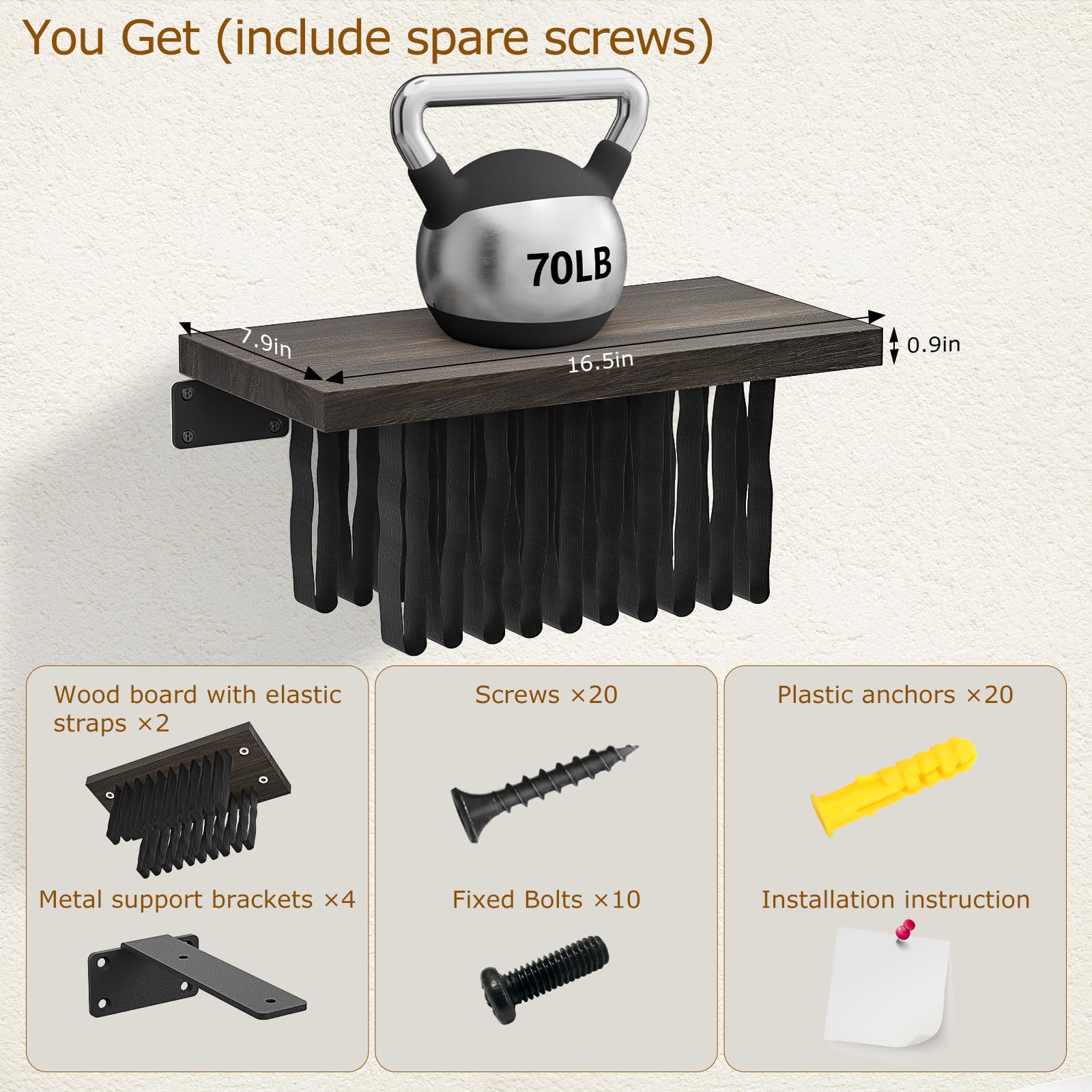 NANATI scale comparison demonstrating 70 lb capacity per shelf for heavy storage benefit