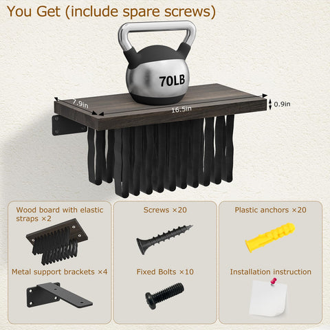 NANATI scale comparison demonstrating 70 lb capacity per shelf for heavy storage benefit
