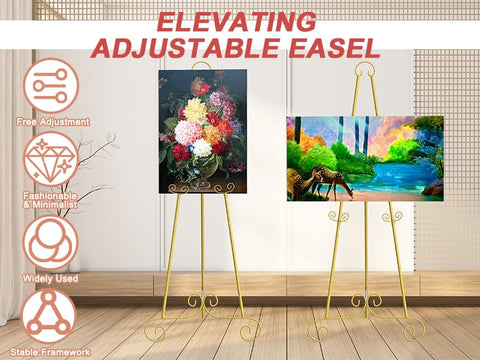 Nandae easel displaying a wedding welcome sign enhancing event presentation