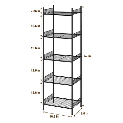 Nandae shelving unit styled in a bathroom holding towels and toiletries for neat organization