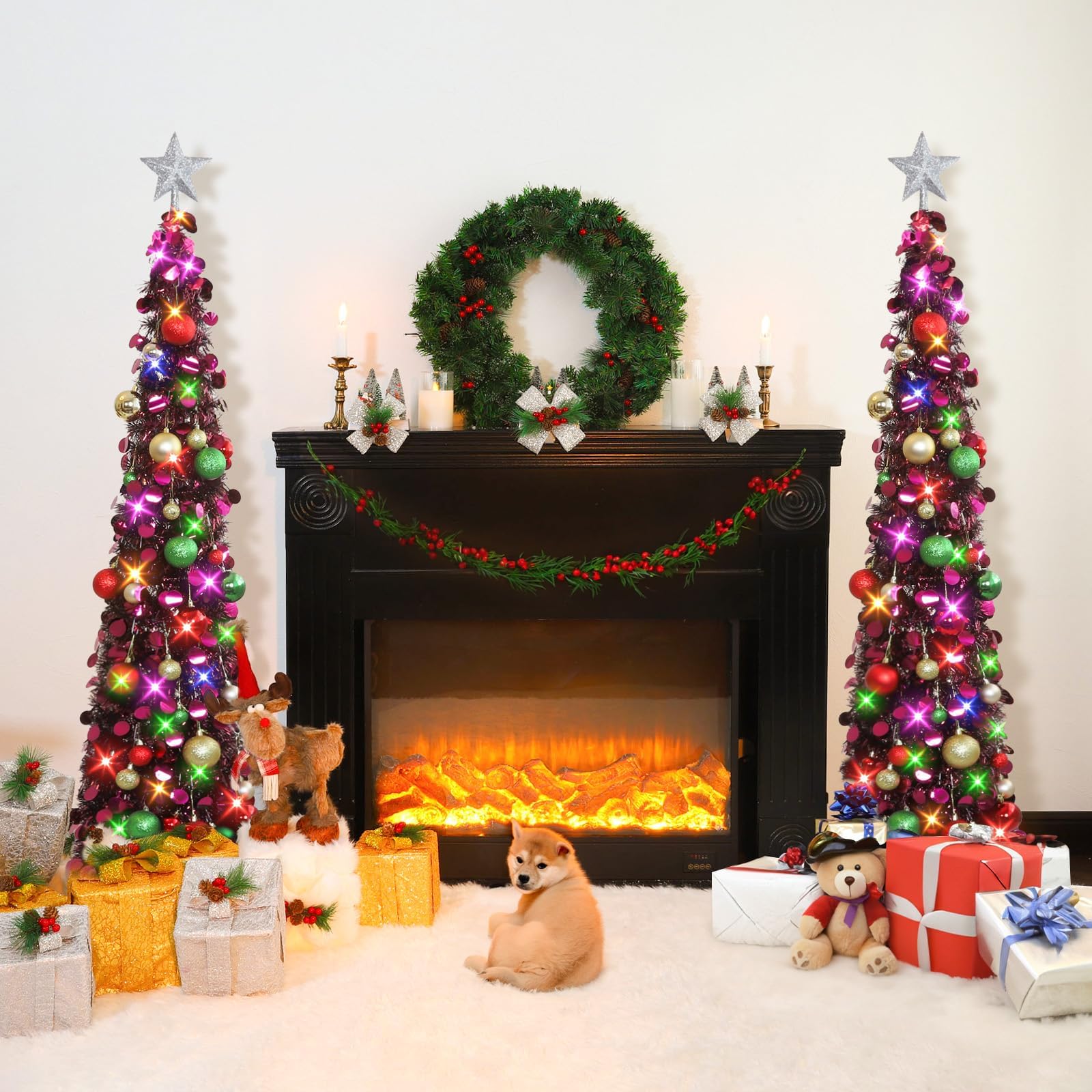 N&T NIETING tree in small living room scene showing scale and festive atmosphere