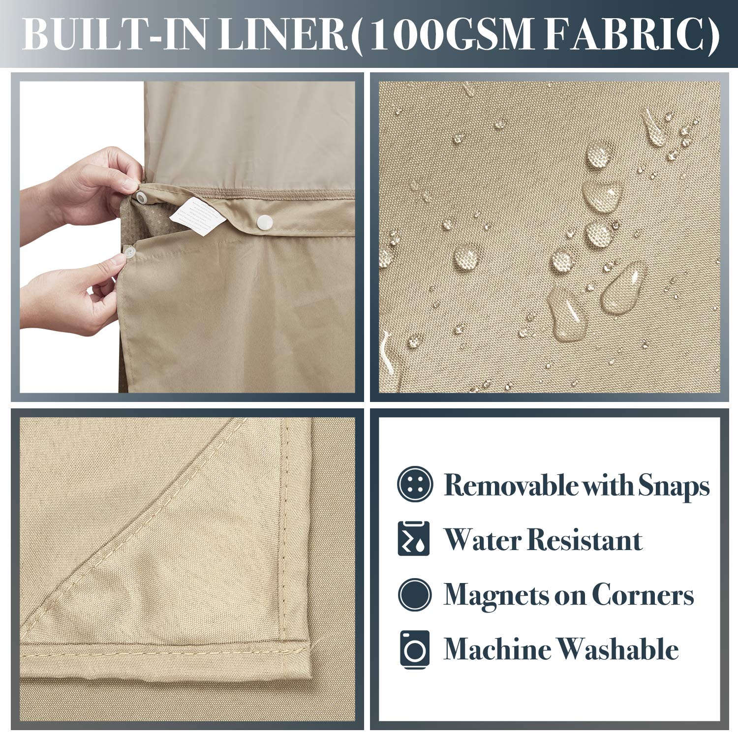 N&Y HOME detachable snap-in liner displayed for easy removal and washing