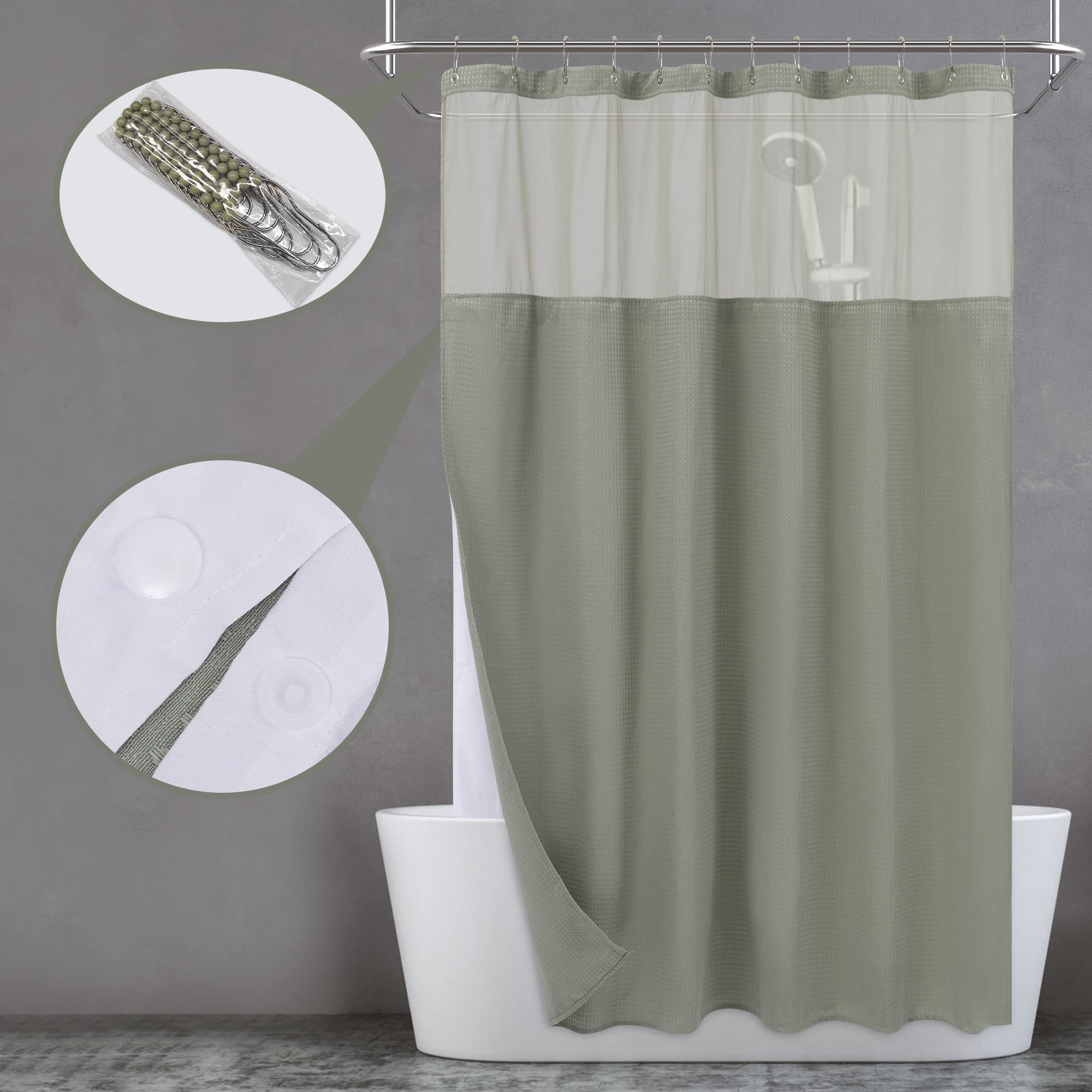 N&Y HOME styled bathroom with curtain installed creating a spa-like atmosphere