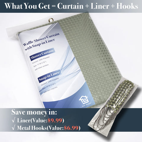 N&Y HOME magnetic bottom corner holding curtain against tub to reduce splashing